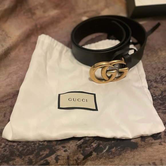 Authentic Gucci Leather belt with double G buckle - Picture 2 of 5